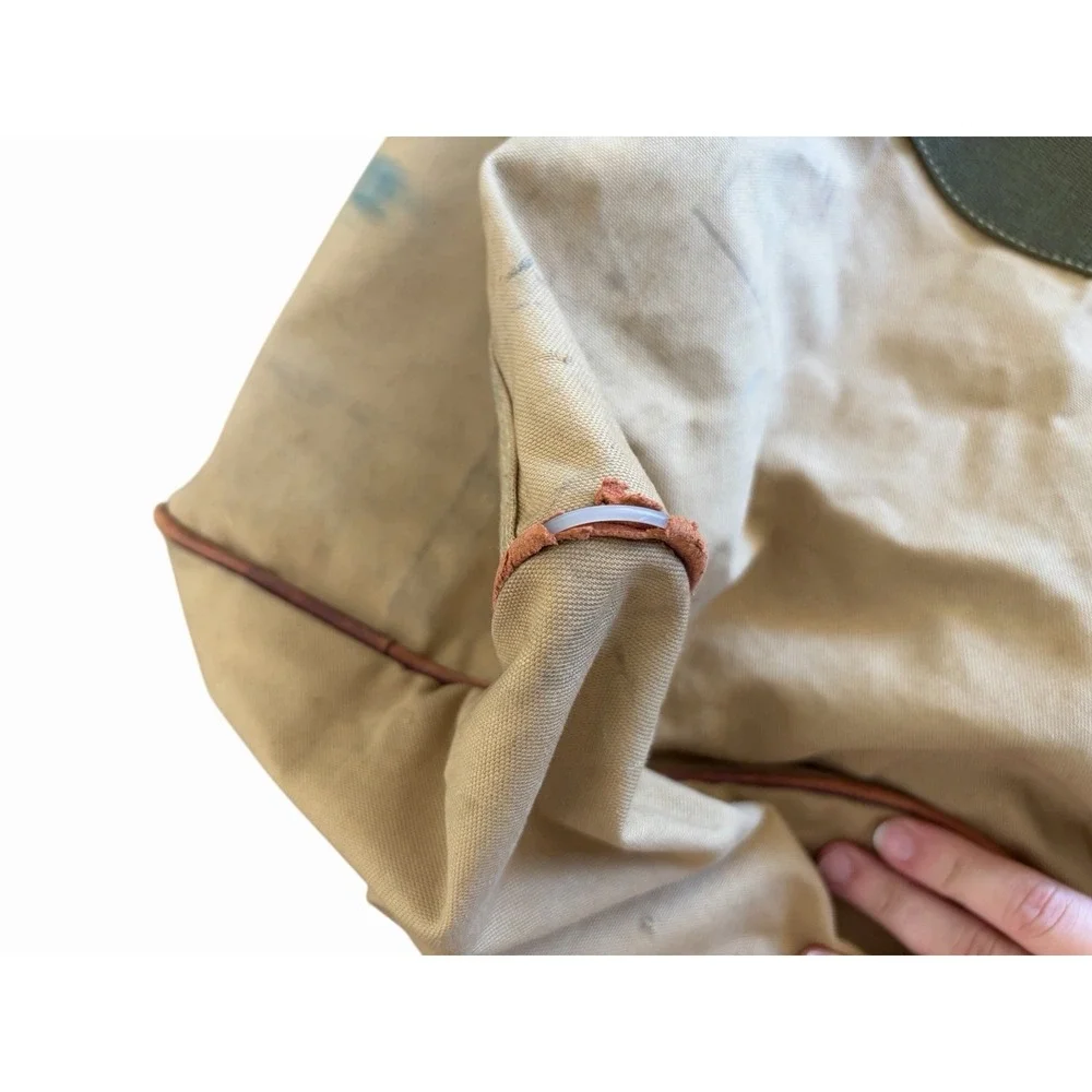 The North Face Leather Canvas Duffle Bag Tan Brown Vintage USA 29x18‎ Vtg